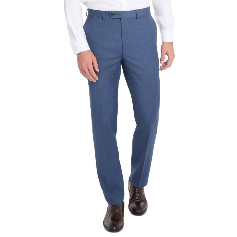 Lauren Ralph Lauren Mens Slim Fit Sharkskin Wool Suit Pants Light Blue 34 x 32