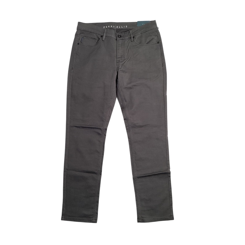 Perry Ellis Mens Five Pocket Dress Pants  Grey 32 x 32