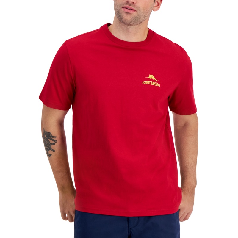 Tommy Bahama Men's Steakholder Graphic Short Sleeve T Shirt Red Large