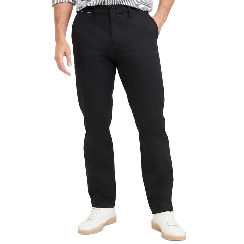 Tommy Hilfiger Men's Global Stripe Casual Chino Pants Dark Sable 34 x 32