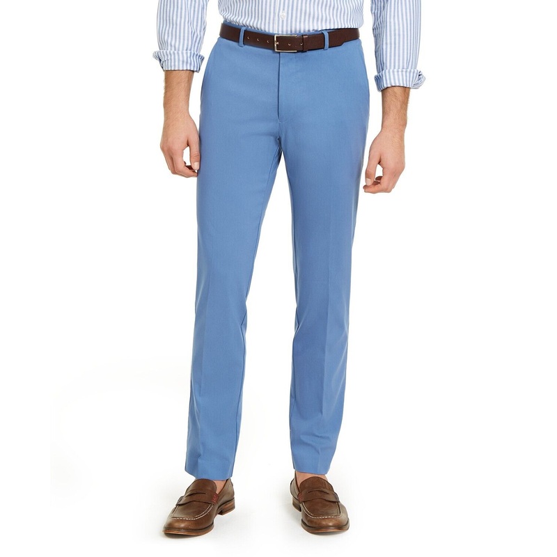 Tommy Hilfiger Men's Modern-Fit Stretch Comfort Performance Pants 36 x 29 Blue