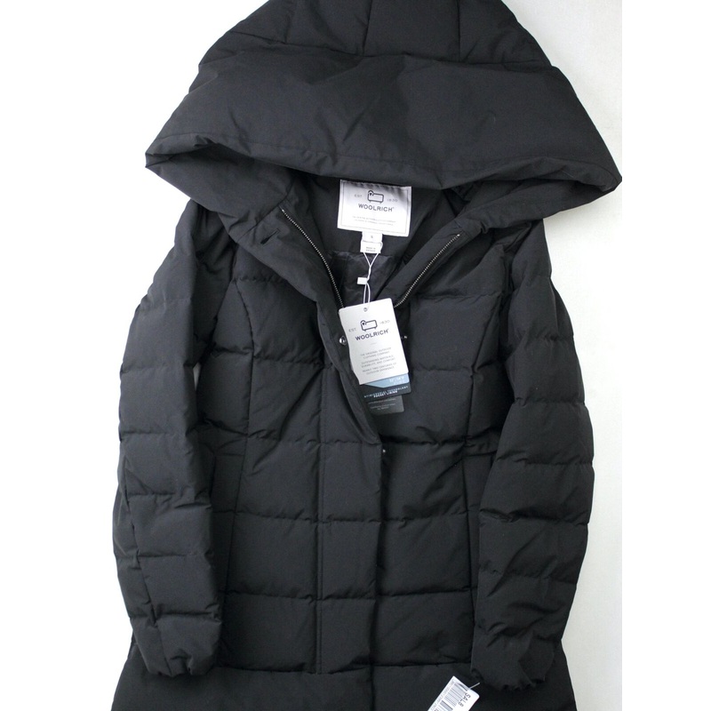 WOOLRICH Womens Puffy Prescott 800 Fill Power Down Coat Small Black