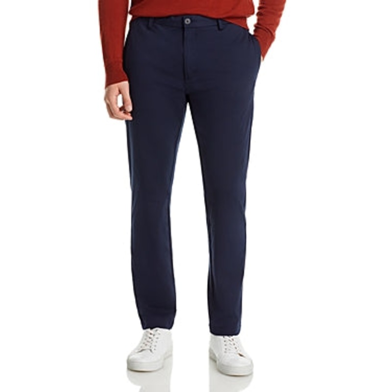 Hugo Boss Mens Flat Front David Slim Fit Pants Navy Blue 30 x 32