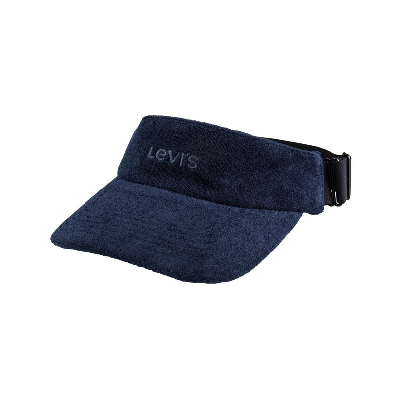 Levis Mens Adjustable Terry Cloth Visor Hat Navy Blue