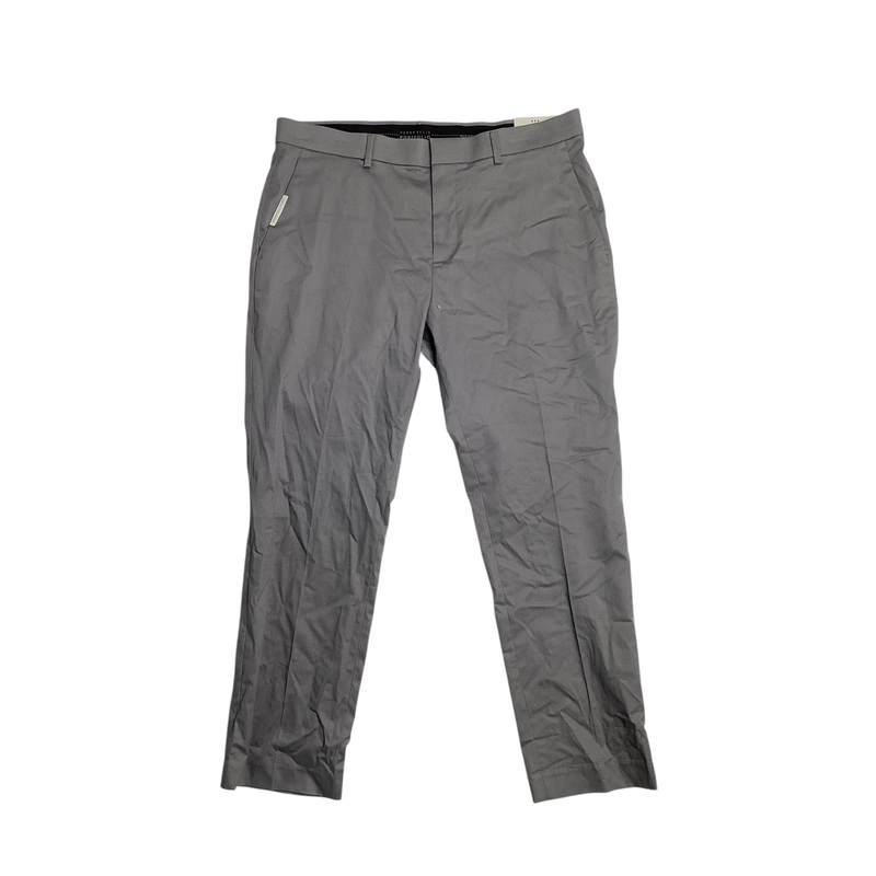 Perry Ellis Portfolio Men's Slim-Fit Stretch Cotton Dress Pants 36 x 29 Grey