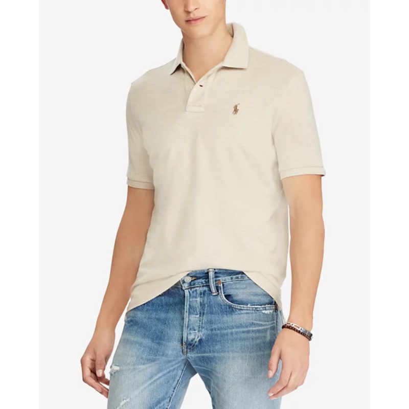 Polo Ralph Lauren Classic Fit Mesh Short Sleeve Polo Shirt Dune Tan Medium