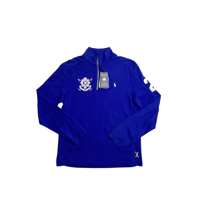 Ralph Lauren Polo Mens Quarter Zip Shirt Pullover Small Blue
