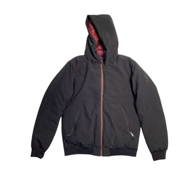 Scotch & Soda Mens Hooded Jacket with Stretch Medium Black