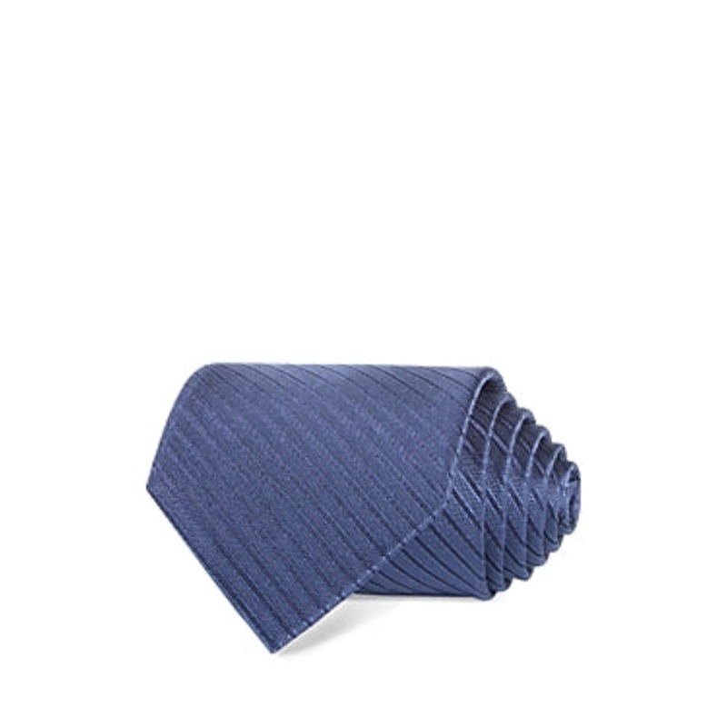 The Men's Store Diagonal Stripe Silk Classic Tie Necktie Blue