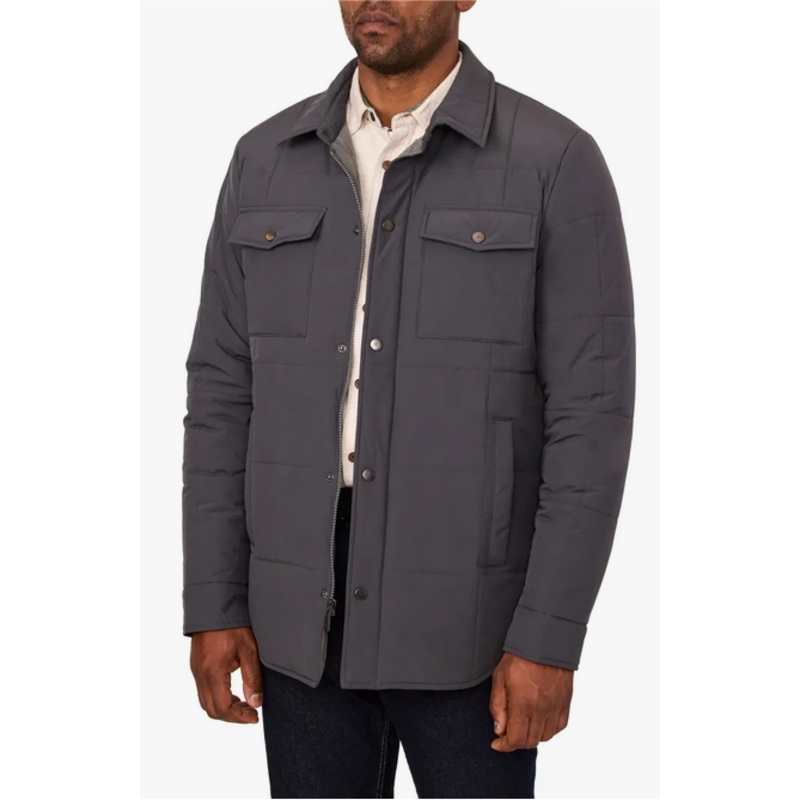 The Weekend Outdoor Quilted Water Resistant Shacket Charcoal XL