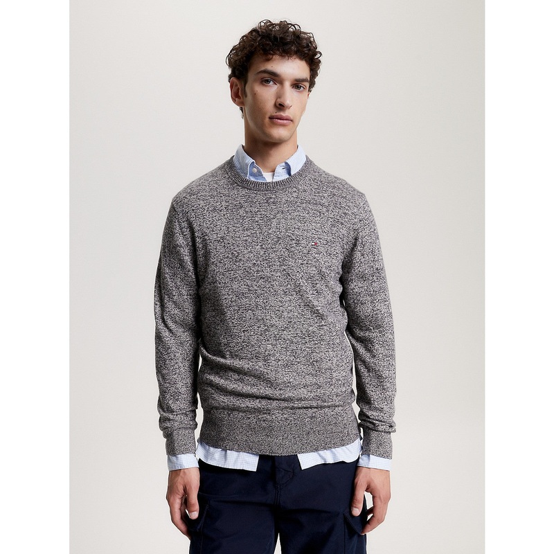 Tommy Hilfiger Men's Regular Fit Solid Crewneck Sweater Creme Beige Black XXL