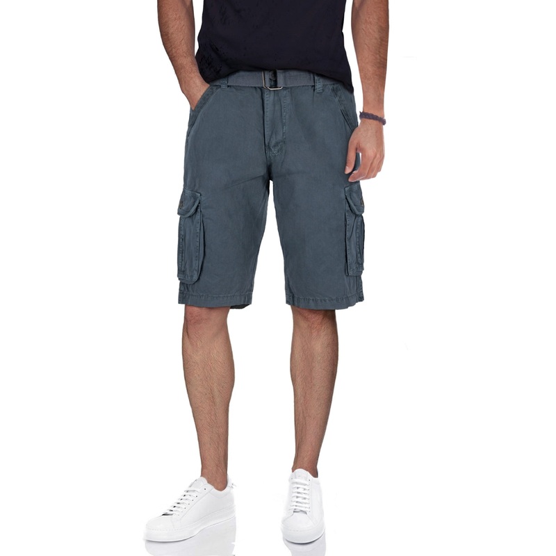 X  Ray Men's Belted Twill Tape Cargo Shorts Grey Camo 34 x 12.5