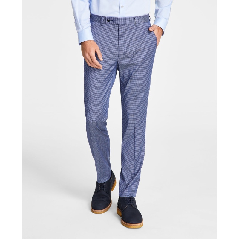 Ben Sherman Men's Skinny Fit Stretch Suit Dress Pants Blue Solid 34 x 32