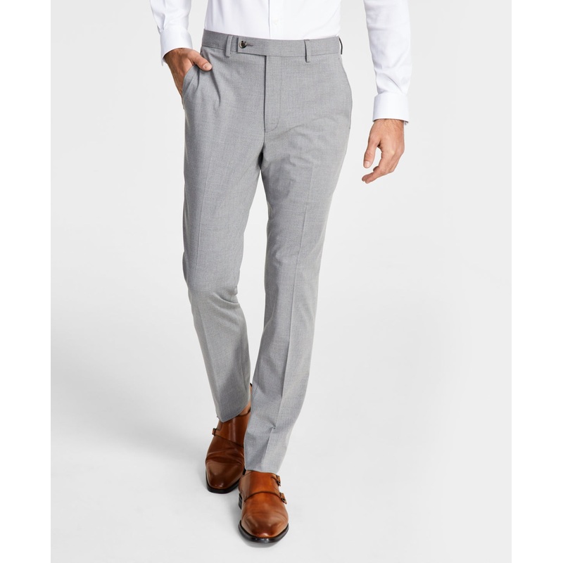 Ben Sherman Men's Skinny Fit Suit Dress Pants Grey White Pinstripe 34 x 32