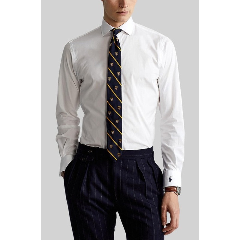 Polo Ralph Lauren Mens Custom Fit Poplin Button Down Shirt White  17.5