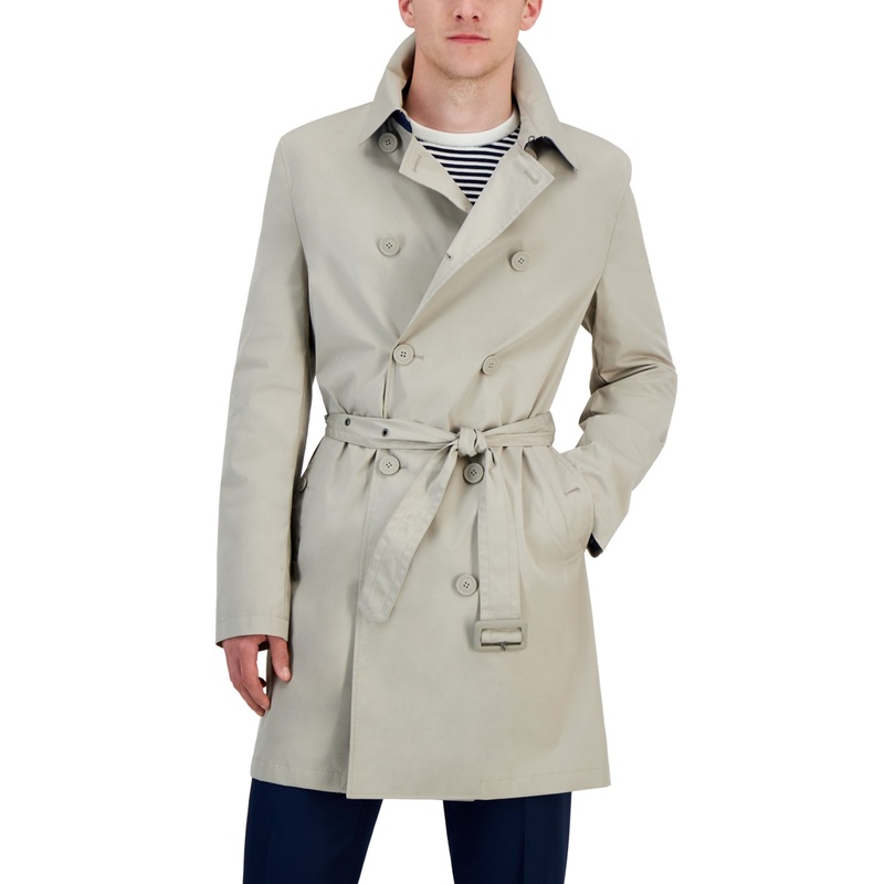 Tommy Hilfiger Men's Modern Fit Coat Raincoat Jacket Soft Beige 40L