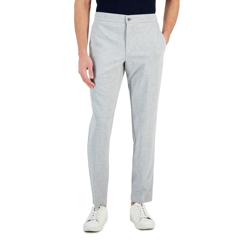 Alfani Men's Modern Fit Stretch Heathered Knit Suit Dress Pants Grey 32 x 32