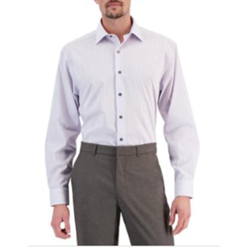 Alfani Mens Regular Fit Button Down Dress Shirt Purple Small