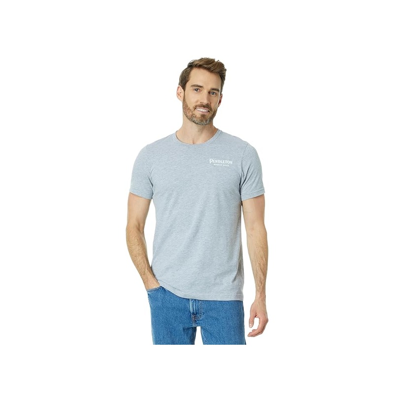 Pendleton Men's Heritage Lobo Diamond Logo Graphic T Shirt Grey White Large
