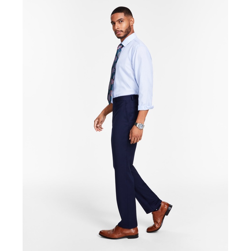 Tayion Collection Men's Classic-Fit Solid Suit Dress Pants 44 x 30 Dark Blue