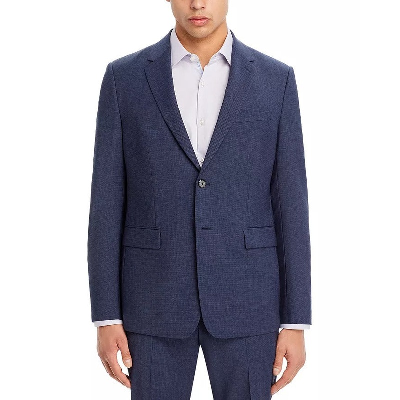 Theory Chambers Houndstooth Slim Fit Suit Jacket 36R Navy Blue Sport Coat