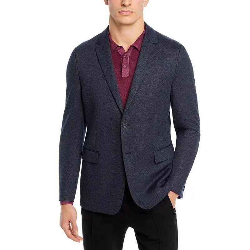 Theory Mens Clinton Ponte Twill Suit Jacket Sport Coat 44R Navy Blue