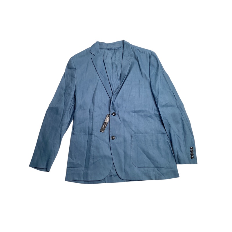 Alfani Men's Linen Blend Sport Coat Blazer Ripple Blue Large