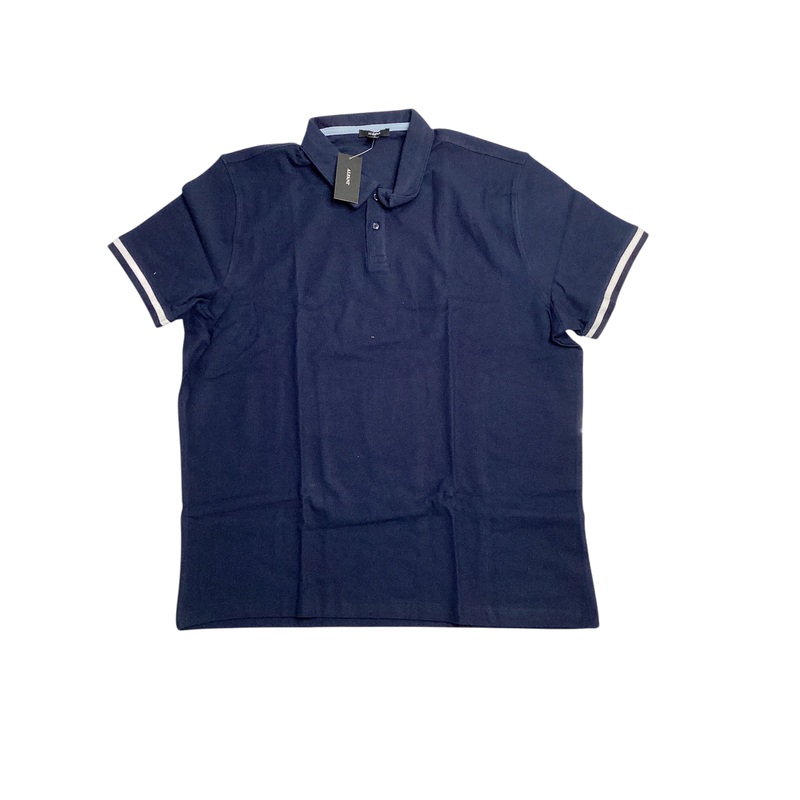 Alfani Men's Regular Fit Tipped Short Sleeve Polo Shirt Navy Blue XXL