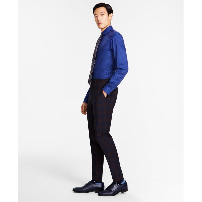 Bar Iii Men's Slim Fit Suit Dress Pants Burgundy Red Blue 30 x 30
