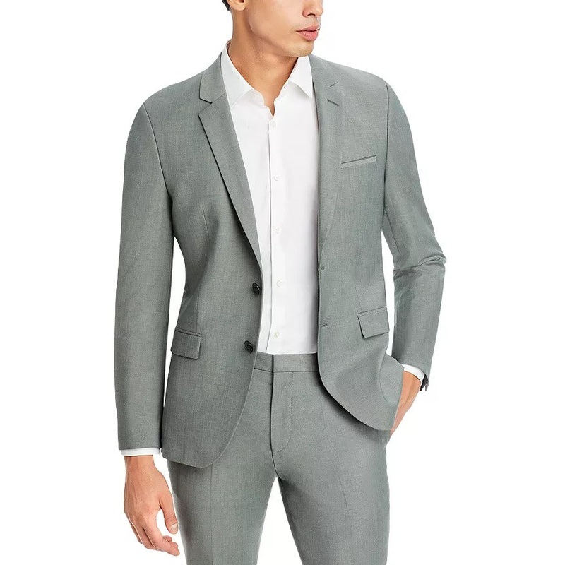 HUGO BOSS Mens Arti Melange Extra Slim Fit Suit Jacket Sport Coat 44R Green
