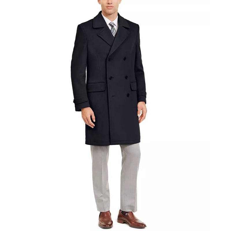 Lauren Ralph Lauren Men's Classic Double Breasted Peacoat Coat Jacket Blue 44L