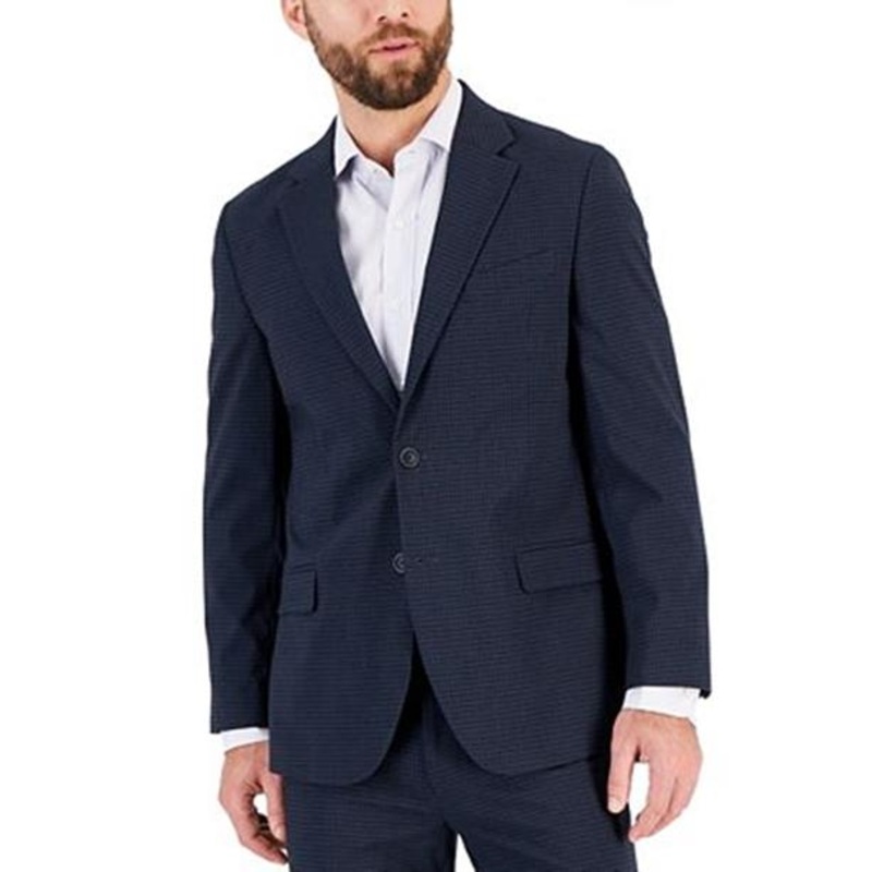 Nautica Mens Modern Fit Bi Stretch Suit 38R / 32 x 32 Blue Tick