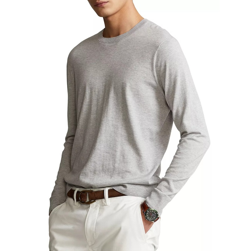 Polo Ralph Lauren Mens Cotton Crewneck Sweater Grey Large