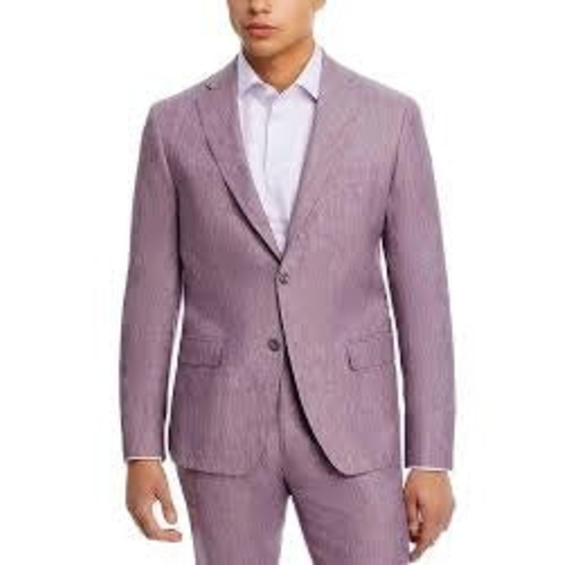 Robert Graham Delave Linen Slim Fit Suit Jacket Sport Coat 48R Purple