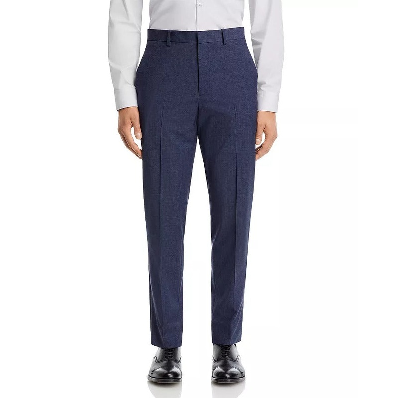 Theory Mens Mayer Wool Houndstooth Slim Fit Dress Suit Pants 33 x 32 Blue
