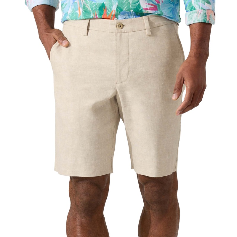 Tommy Bahama Mens Lahaina Bay Flat Front Shorts Stone Khaki Beige  38