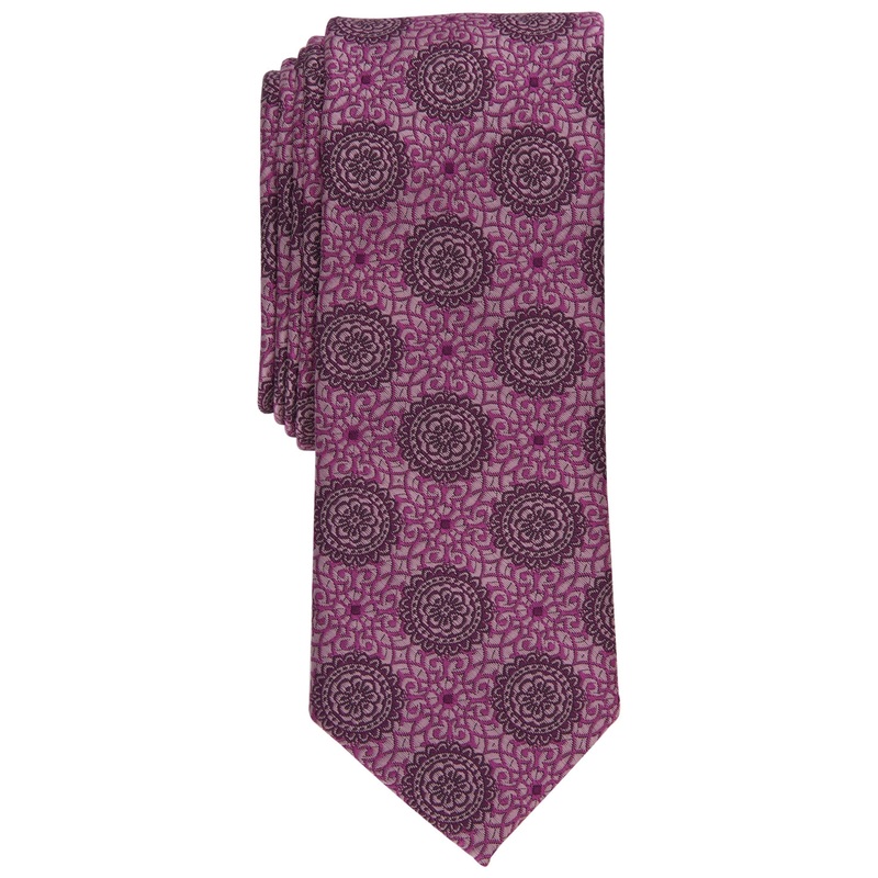 Bar III Mens Necktie Brussels Medallion Tie Dusty Pink