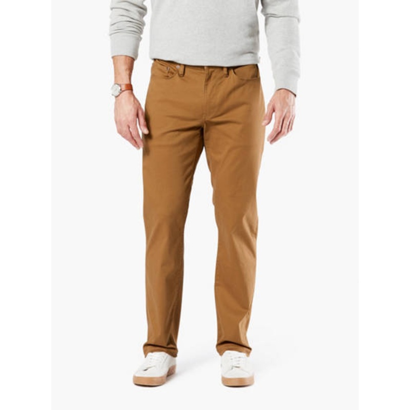 Dockers Mens Jean Cut Flex Khaki Pants Dark Ginger Brown 36 x 29