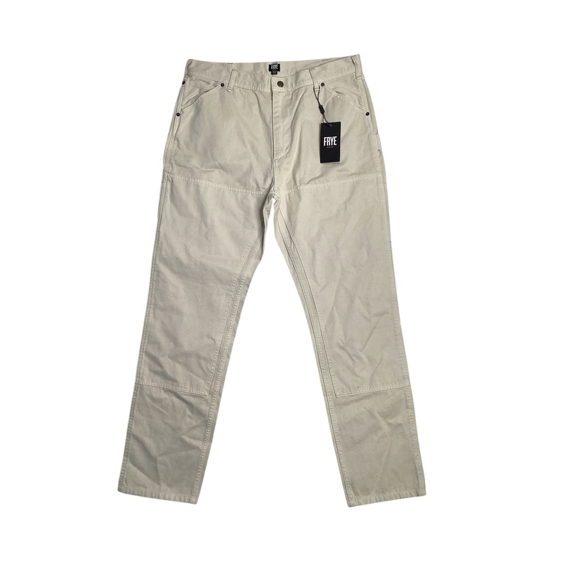 Frye Men's Cotton Five-Pocket Carpenter Pants Off White 32 x 32