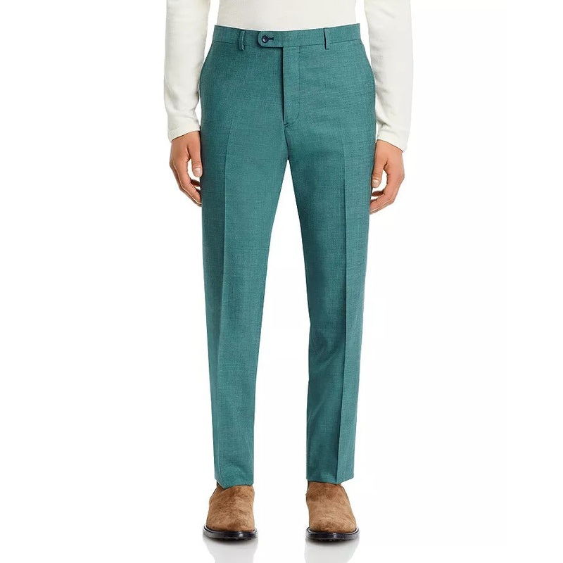 John Varvatos Star USA Mens Tic Weave Slim Fit Suit Dress Pants Size 32 Green