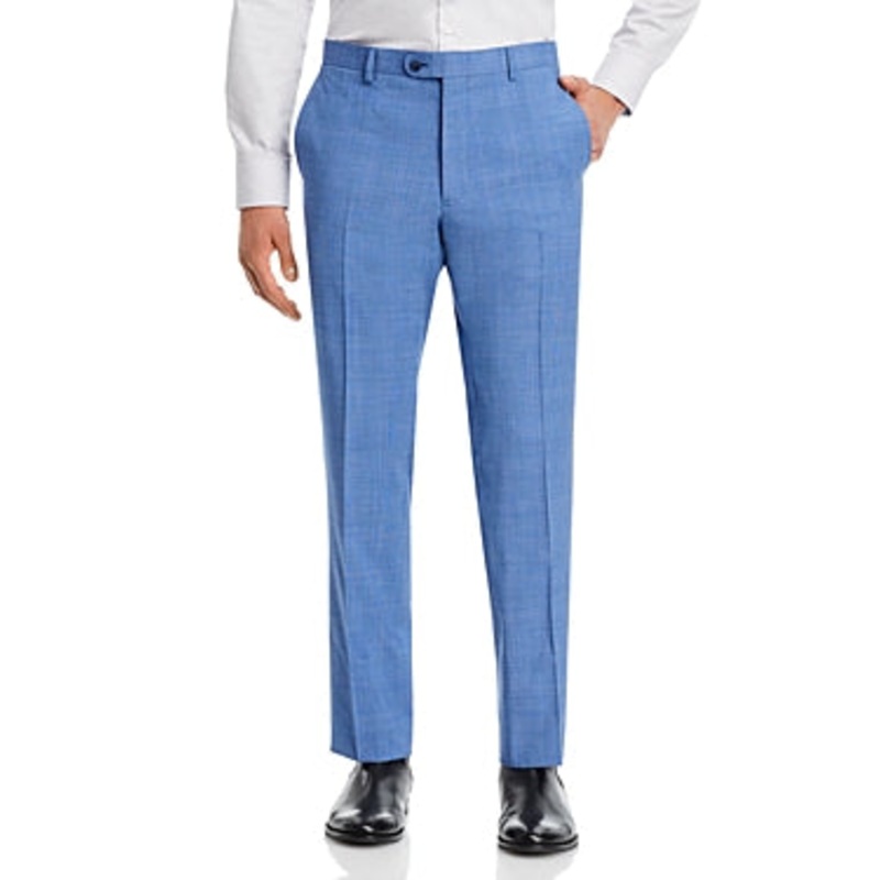 John Varvatos Star USA Mens Tonal Plaid Slim Fit Suit Dress Pants Size 38 Light Blue