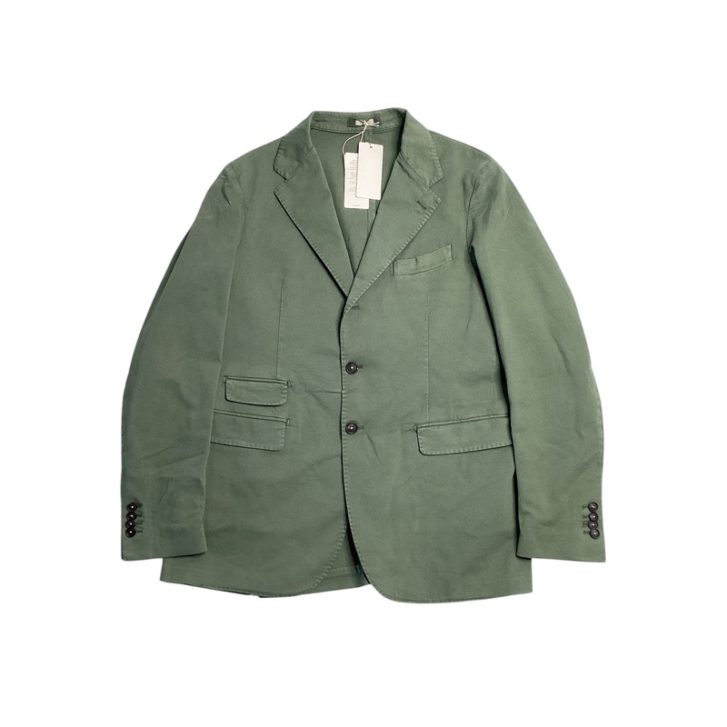 Massimo Alba Mens Cotton & Cashmere Regular Fit Suit Jacket 54 IT / 44R Green