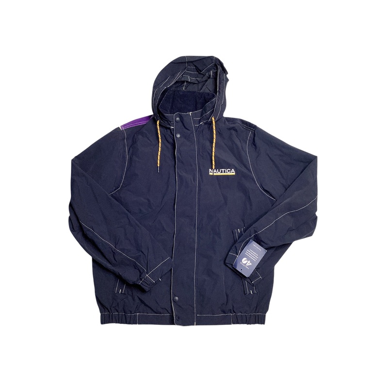 Nautica Men's Classic-Fit Hooded Sailing Jacket Medium Navy Blue