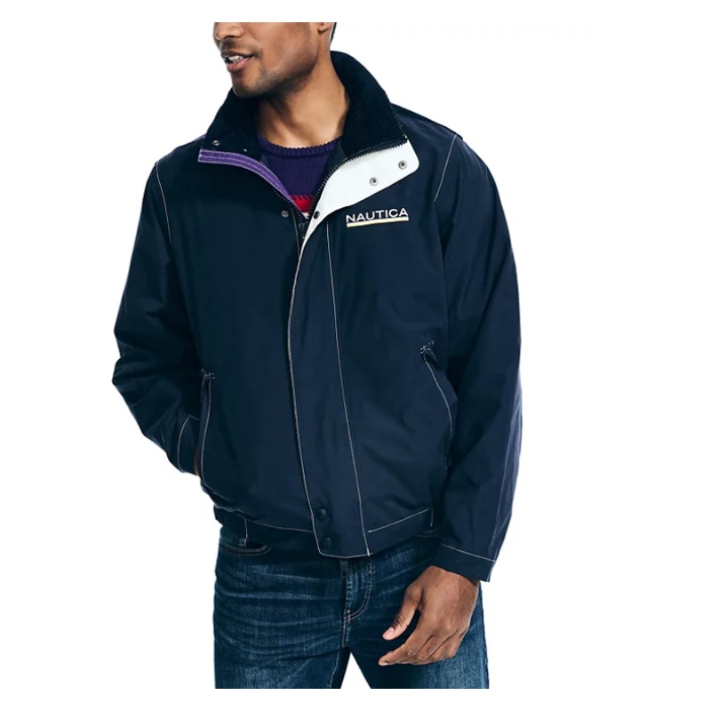 Nautica Men's Classic Fit Hooded Sailing Jacket Navy Blue 2XL
