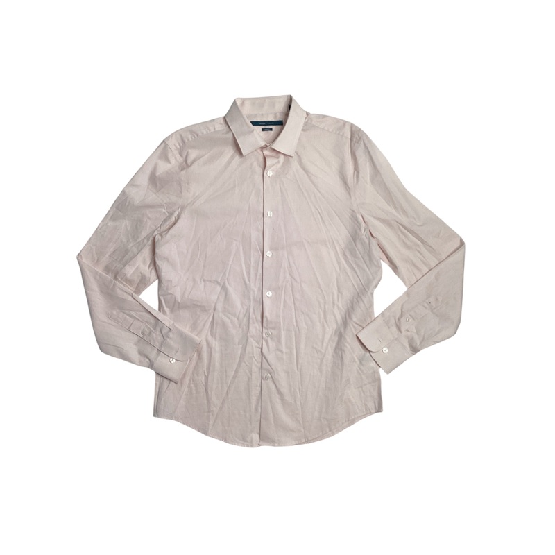 Perry Ellis Mens Slim Fit Dobby Long Sleeve Button Down Shirt Pink XL