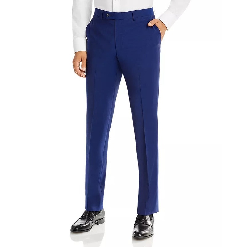 Robert Graham Mens Wool & Mohair Slim Fit Suit Dress Pants Size 30 Blue