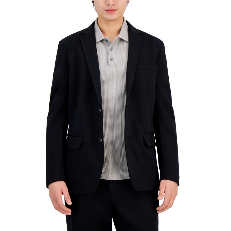 Alfani Men's Modern Knit Sport Coat Blazer Deep Black Large