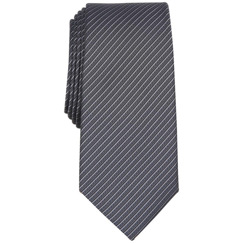 Alfani Men's Necktie Stripe Tie Grey