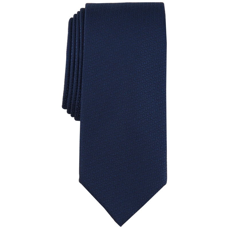 Alfani Mens Necktie Renoux Slim Tie Navy Blue
