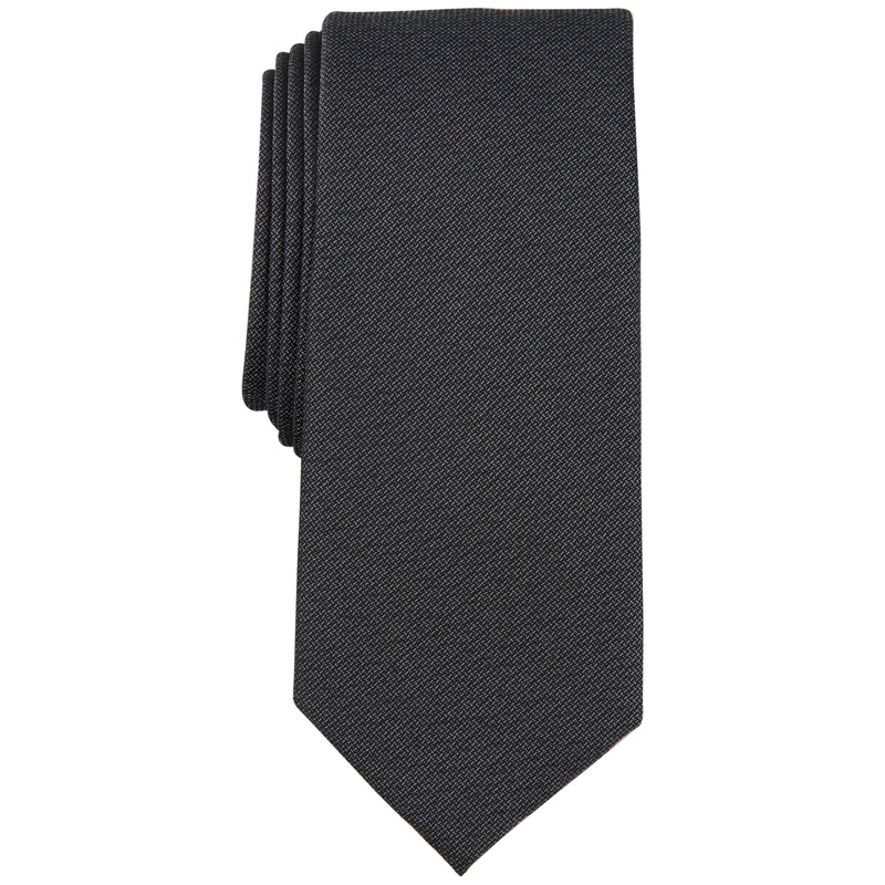 Alfani Mens Necktie Roseau Solid Grey Tie
